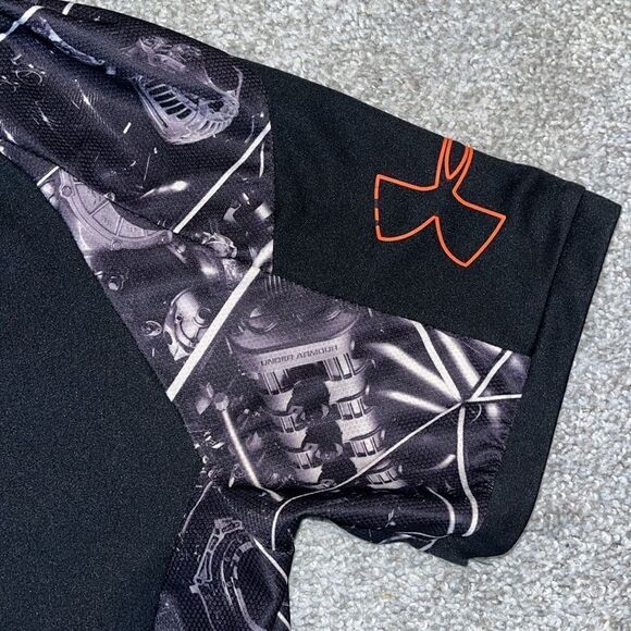 Under Armour Combine Training mechanics mechanical black print T-shirt XL rare - Picture 4 of 5